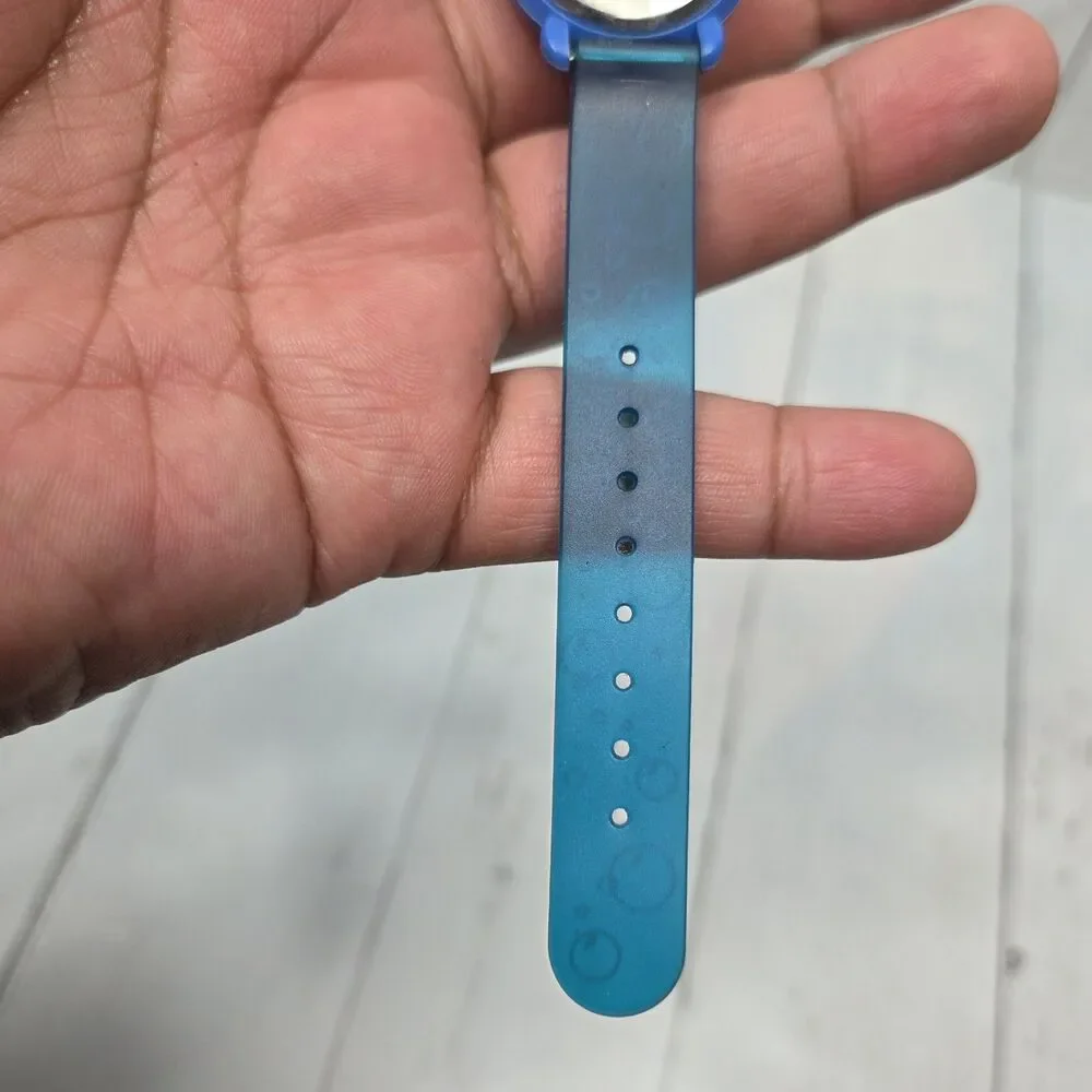 Disney Vintage Kids Timex Mickey Bubble Watch Analog Blue Fish Bowl RARE